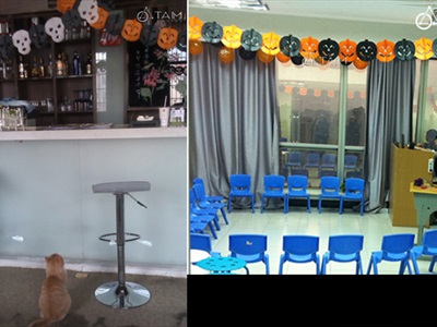 Dây banner treo Halloween bằng giấy các kiểu dài 3m BANER-HLW-02